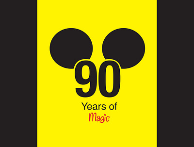 Mickey Mouse - 90 Years of Magic 90 years of magic anniversary cartoon poster cover design disney disney cover mickey mickey mouse poster design vector