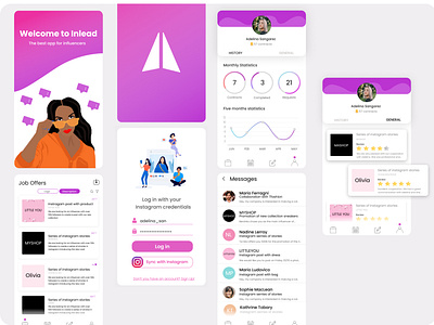 Mobile app for influencers adobe illustrator app design illustration login login design login form minimal mobile mobile app mobile app design mobile design mobile ui mockup ui