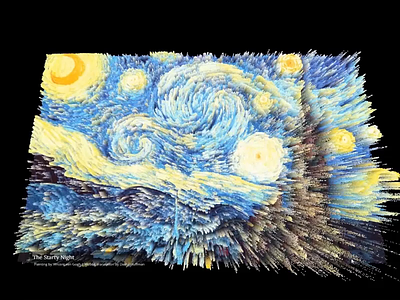 The Starry Night in WebGL 3d animation art webgl