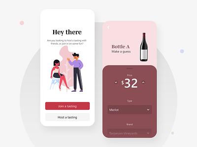 Wine Guesser app illustration interface minimal mobile mobile app mobile apps mobile ui ui ui design ux ux design ux ui design wine