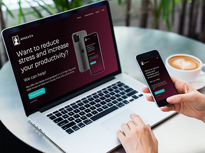 ApollUs Music App - Responsive Landing Page app branding design digital art graphic design icon photoshop responsive responsive design typography ui ux web