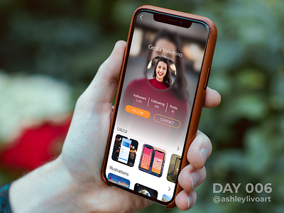 Daily UI 006 - User Profile app app design branding design digital art graphic design photoshop profile profile screen socialmedia typography ui uidesign user user profile ux ux ui design