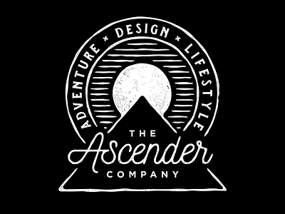 The Ascender co. Patch adventure branding illustration logo moon mountain outdoors patch