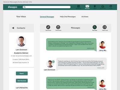 Diasppo General Messages Extra Advisor Info branding design graphic design ui ux