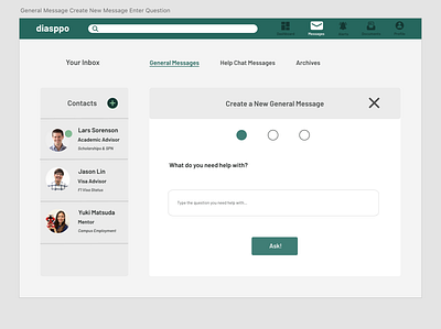 Diasppo Create a New General Message branding design graphic design ui ux