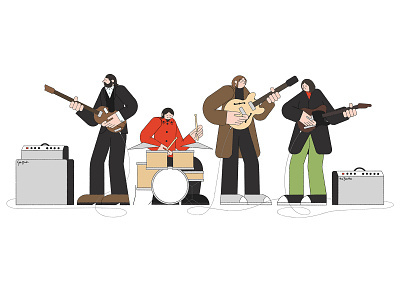 Get Back! beatles character characterdesign getback il illustration thebeatles vector vectorial