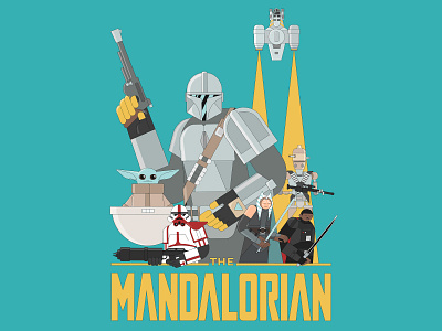 The Mandalorian bobafett character design grogu illustration mandalorian starwars vector vectorial yoda