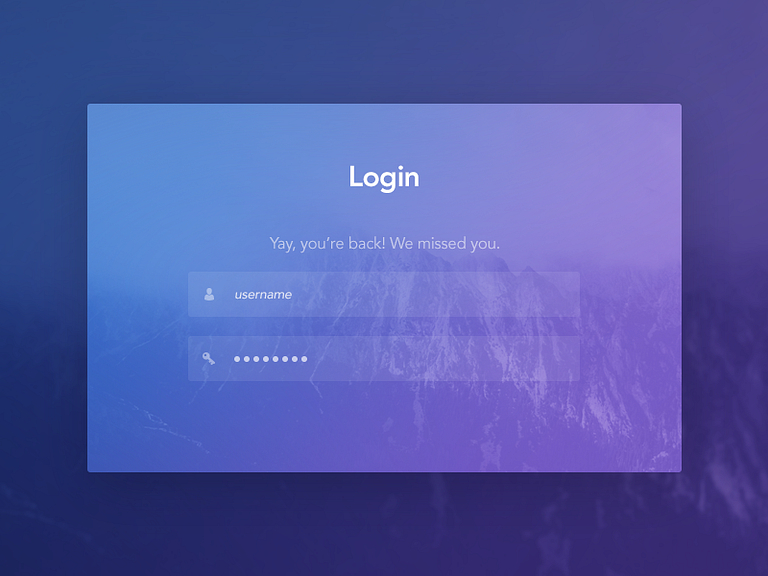 Login Screen by Callum Watson on Dribbble