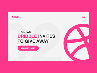 Two Dribbble Invites Landing Page dribbble giveaway header invitation invite landing page mockup prospect ui website xd