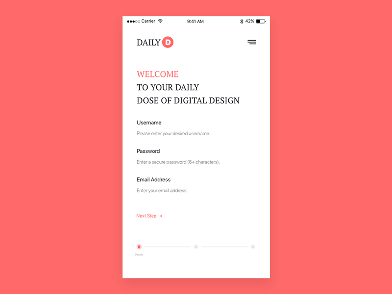 Sign-up Page Animation #Dailyui #001