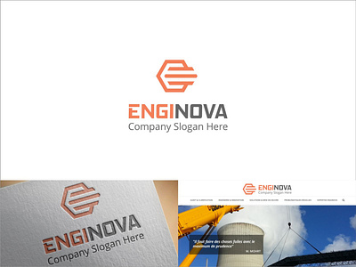 Enginova Company company branding equipment hexagonal logo logo company logo logo designs logo mark