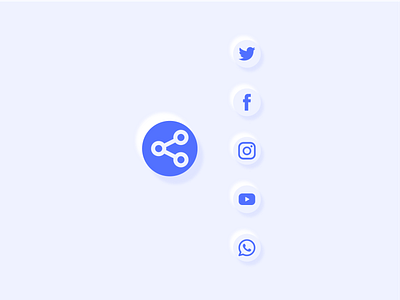 Social share button button design design illustration neumorphic design social media ui ui ux