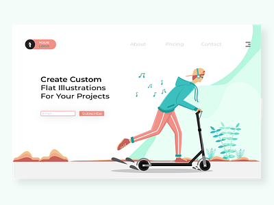 Create custom flat illustration for your projects flat design flat ilustration landing page web illustration
