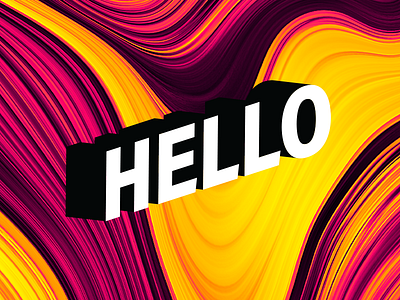 Hello, Dribbble! 3d color debut distortion dribbble hello shot stripes