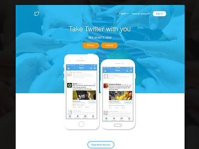 Retouching Twitter logout page