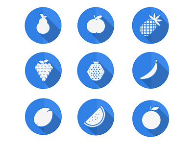 Long Shadow Fruits Icon