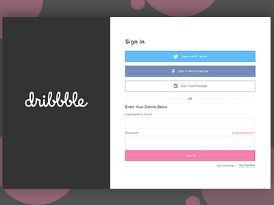 Dribbble Sign In Concept