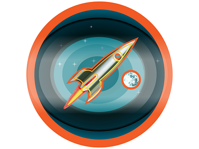 Stickers Fusée design illustration illustrator cc numerique rocket space sticker vector