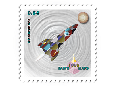 Space Stamp design earth illustration illustrator cc mars numerique stamp tour vector