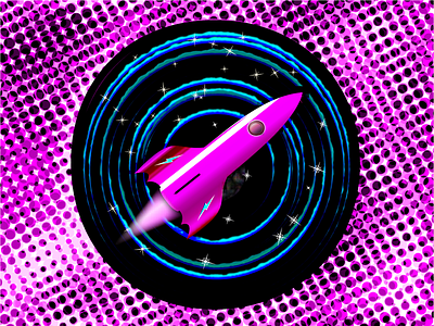 Pink Rocket design illustration illustrator cc numerique rocket space svg filters