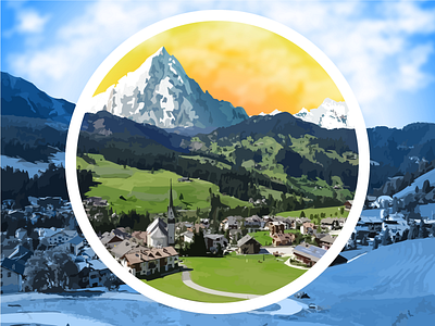 Mountain 20.2 austria design illustration illustrator 2015 mountain numerique summer village
