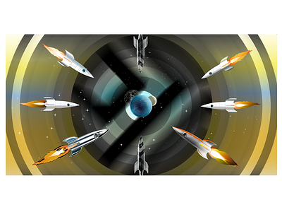 Back Home Vs.2 back design fusées galaxy home illustration illustrator 2015 numerique rockets stars