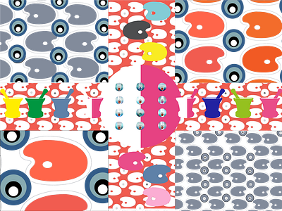 Palettes Tubes Mortars all vector design illustration illustrator mortars numerique palettes pattern tubes