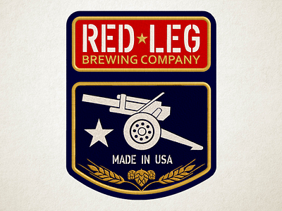 Red Leg Brewing Company beer branding brewery cannon howitzer logo military redleg