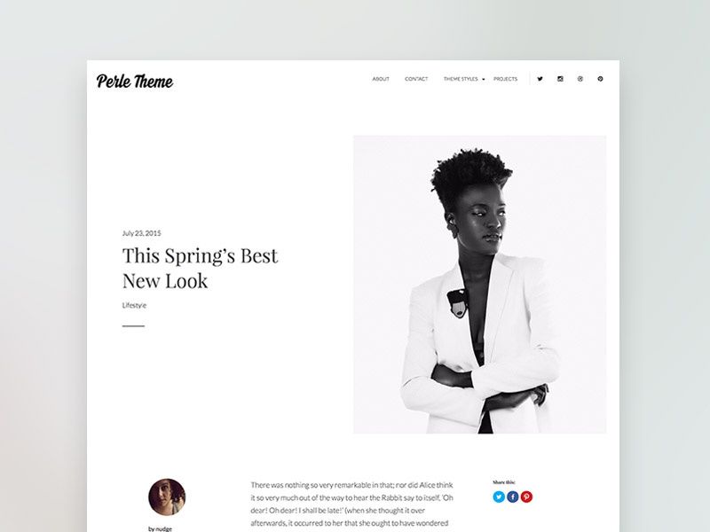 Perle WordPress Theme minimal fashion ui wordpress web design theme