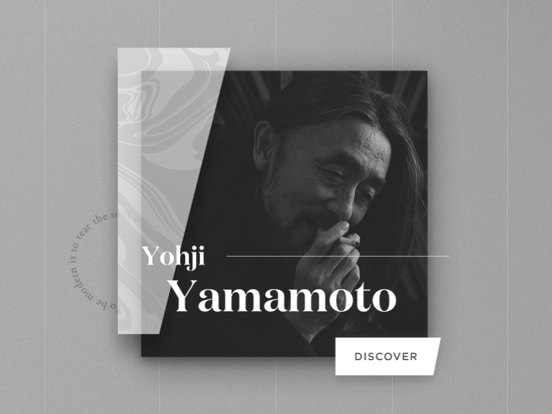 Yohji Yamamoto abstract animation card daily designer fashion gif layers material minimal ui yohji yamamoto