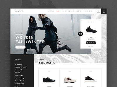 nū age needs - Fashion eCommerce Landing Concept abstract card ecommerce fashion grid home landing layout page product shop web