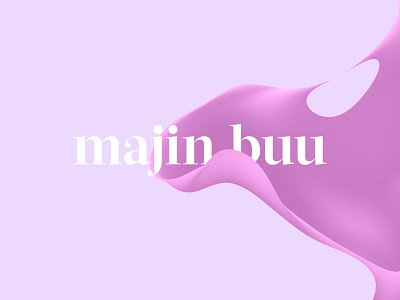 Majin Buu abstract ball buu color dragon gradient pink shapes slime typography