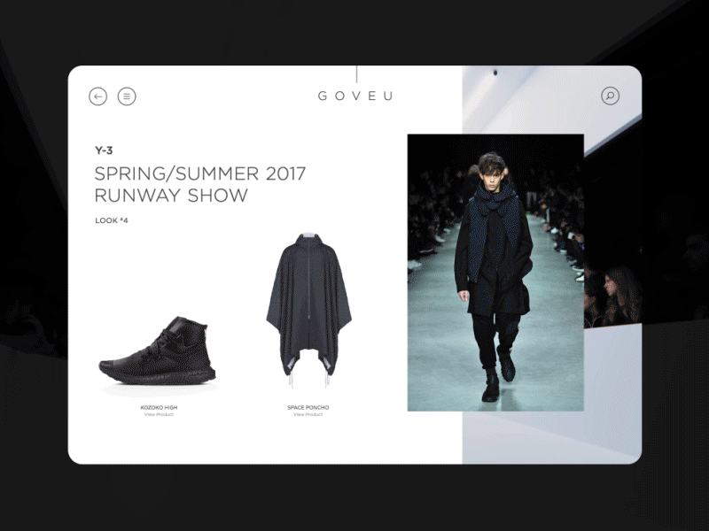 GOVEU - Page Transition animation fashion gif interaction landing minimal transition ui ux video website