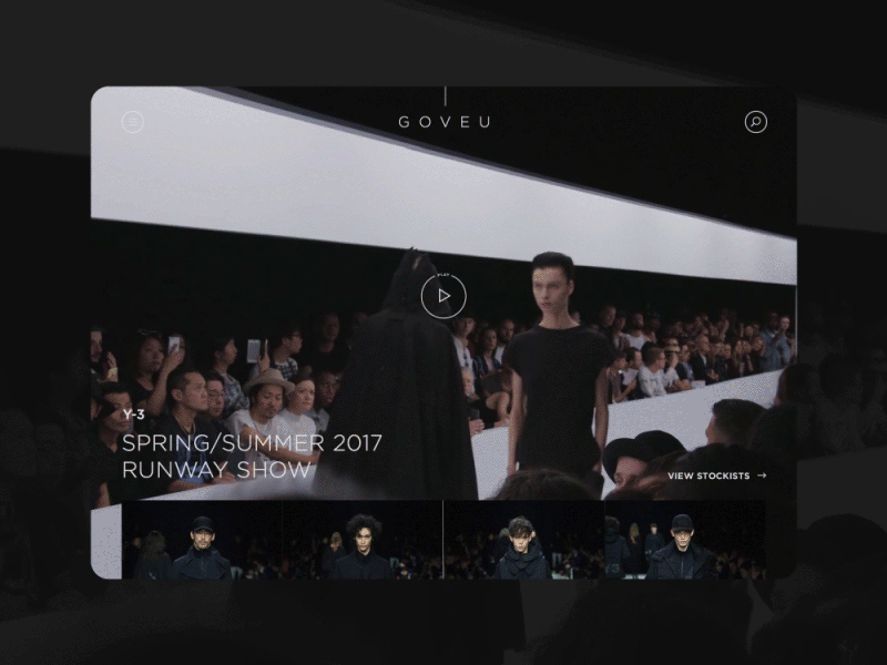 GOVEU animation fashion gif interaction landing minimal showcase ui ux video website