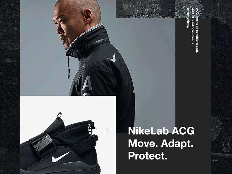 NikeLab ACG — Grid animationd ecommerce fashion grid interaction landing layout minimal nike product ui ux