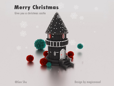 像素圣诞城堡 Pixel Christmas Castle castle castles christmas christmas party magicavoxel pixel pixelart pixels voxelart