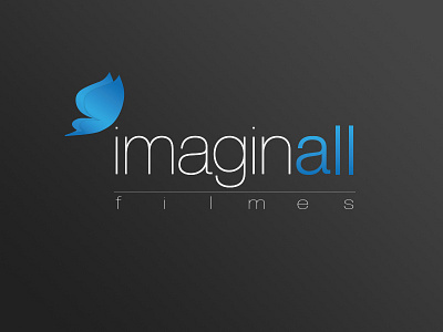 Imaginall logo blue butterfly gray logo logotype movies