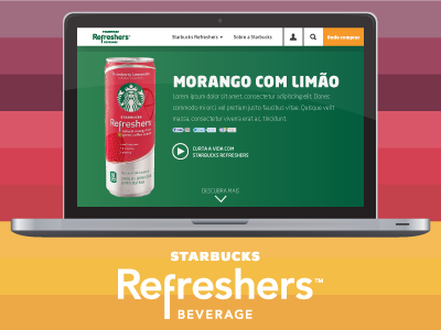 Starbucks Refreshers Desktop Version - Final desktop energy drink homepage interface design refreshers starbucks ui ux website