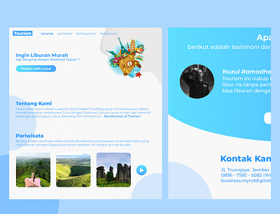 Introducing of Tourism Holiday design ui web