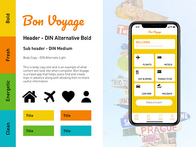 Bon Voyage - Travel App Style Tile app app design design style tile ui ux