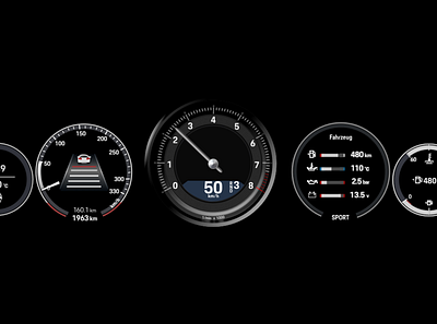 Porsche 911 Dials - 100% created with Invision Studio design illustration invisionstudio ui ux web
