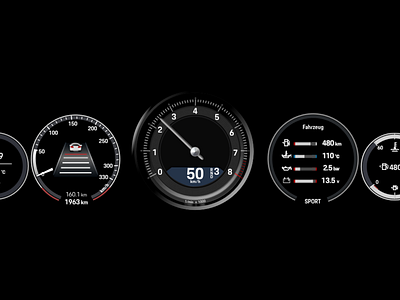 Porsche 911 Dials - 100% created with Invision Studio