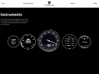 Porsche Site Redesign - Instruments