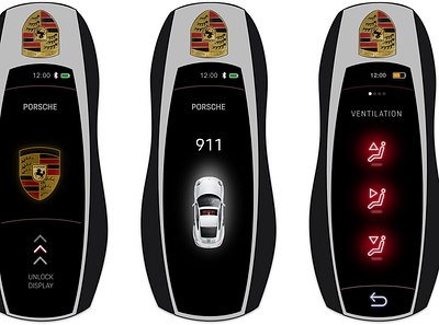 Porsche Smart Key Concept automotive automotive design design illustration invisionstudio productdesign ui ux