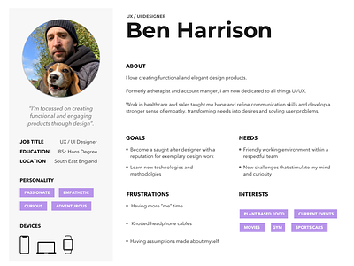 My Persona app app design branding design persona ui ux