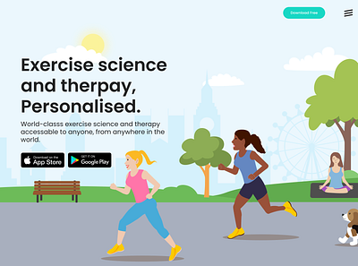 Website Hero Page for Health & Fitness App app app design design figma illustration ui ux web