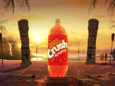 Crush 3d animation crush island maya orange sand soda tiki tropical