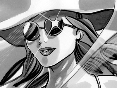 Aloha illustration marker sunglasses woman