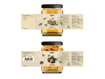 Honey Lab Labels bottle branding design graphic design honey illustration jar label