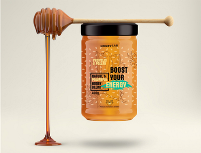 Honey Label bottle branding clean design food graphic design honey illustration jar label minimalism minimalistic